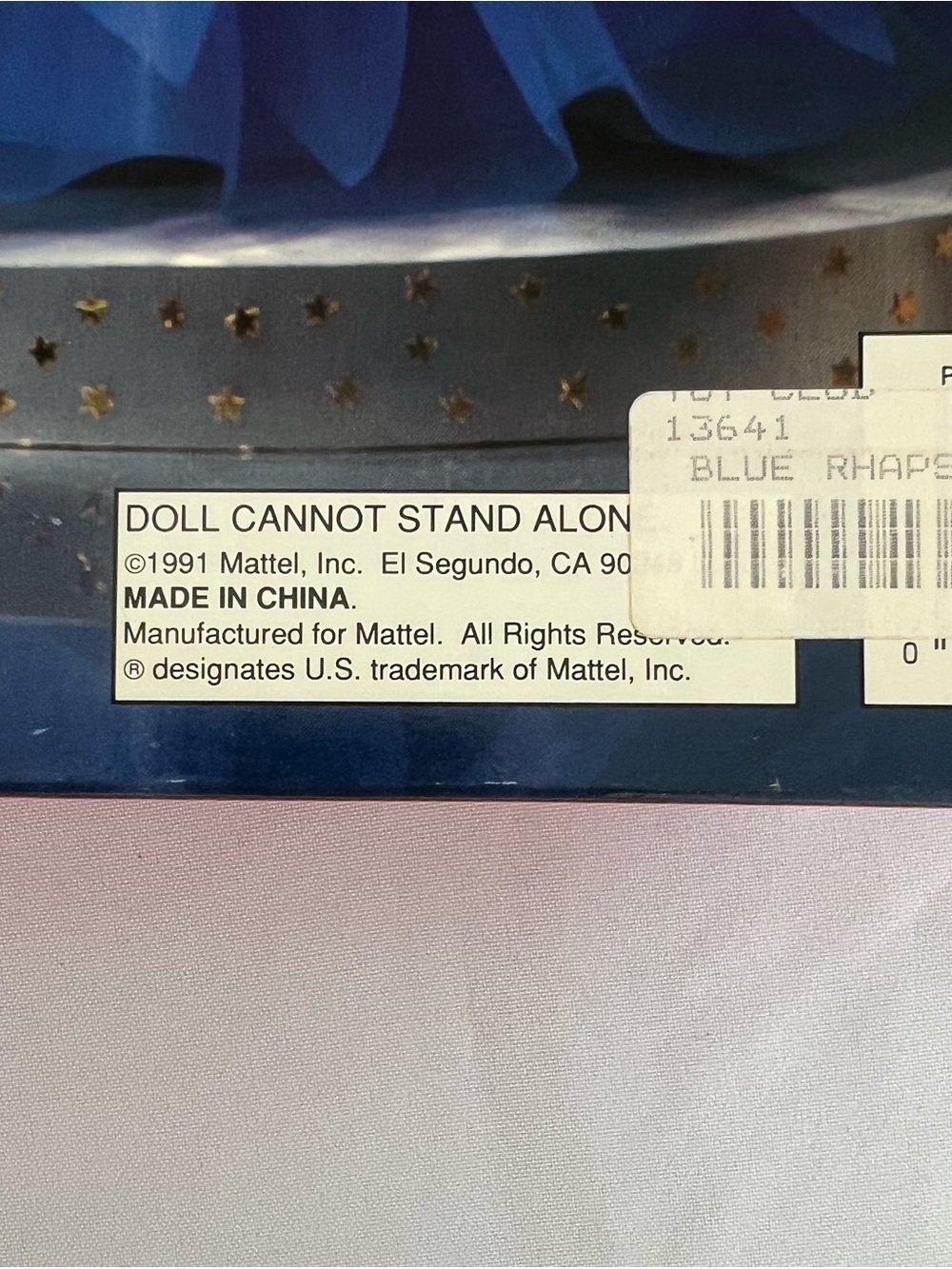 Vintage 1991 Barbie Blue Rhapsody Special Edition - Navy Blue & Gold Gown - Picture 9 of 9
